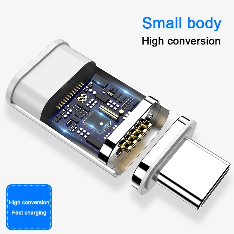 Магнитный адаптер USB C для iPhone XS X XR 8 7 поддержка QC3.0 Pin Micro Type-C разъем зарядки Huawei