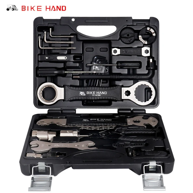 Набор инструментов BIKEHAND для обслуживания велосипедов 18 в 1 коробка кривошипа BB