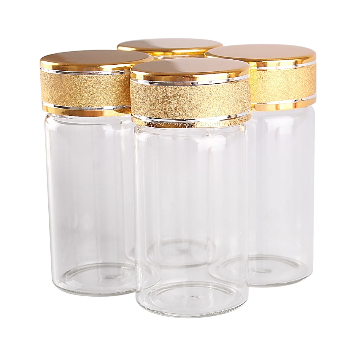 24 pieces 25ml 30*60mm Glass Bottles with Golden Frosted Caps Transparent Perfume Bottle Spice Jars | Дом и сад