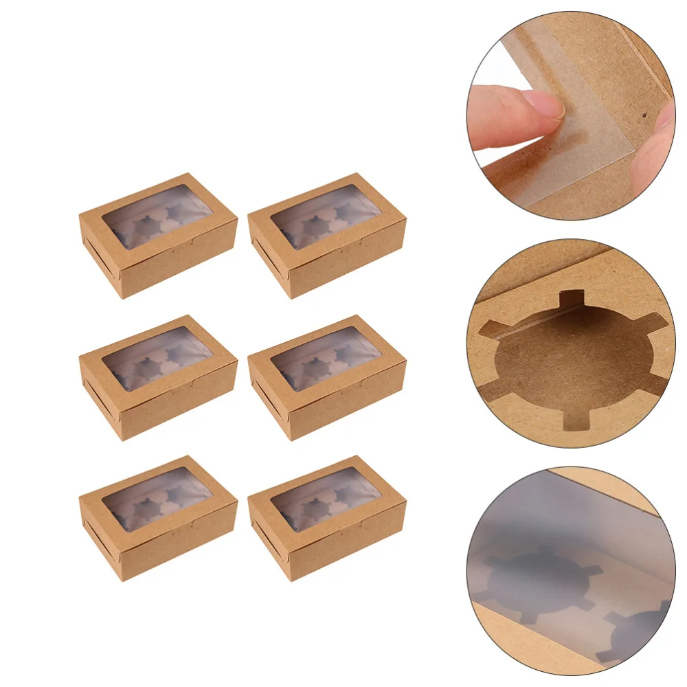 

1 Set 20Pcs Cake Packing Boxes Practical Kraft Paper Cake Boxes with Inserts