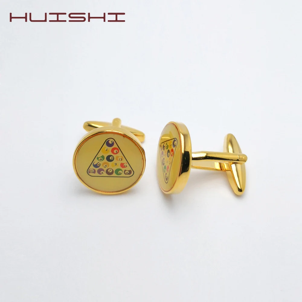 Золотые Серебристые запонки HUISHI для мужчин оптовая продажа с полировкой и