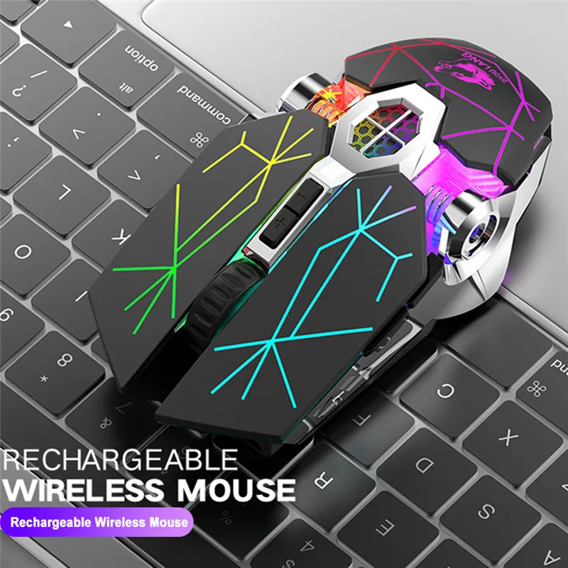 Беспроводная игровая мышь X13 двойной режим 2 4 ГГц USB перезаряжаемая подсветка 2400