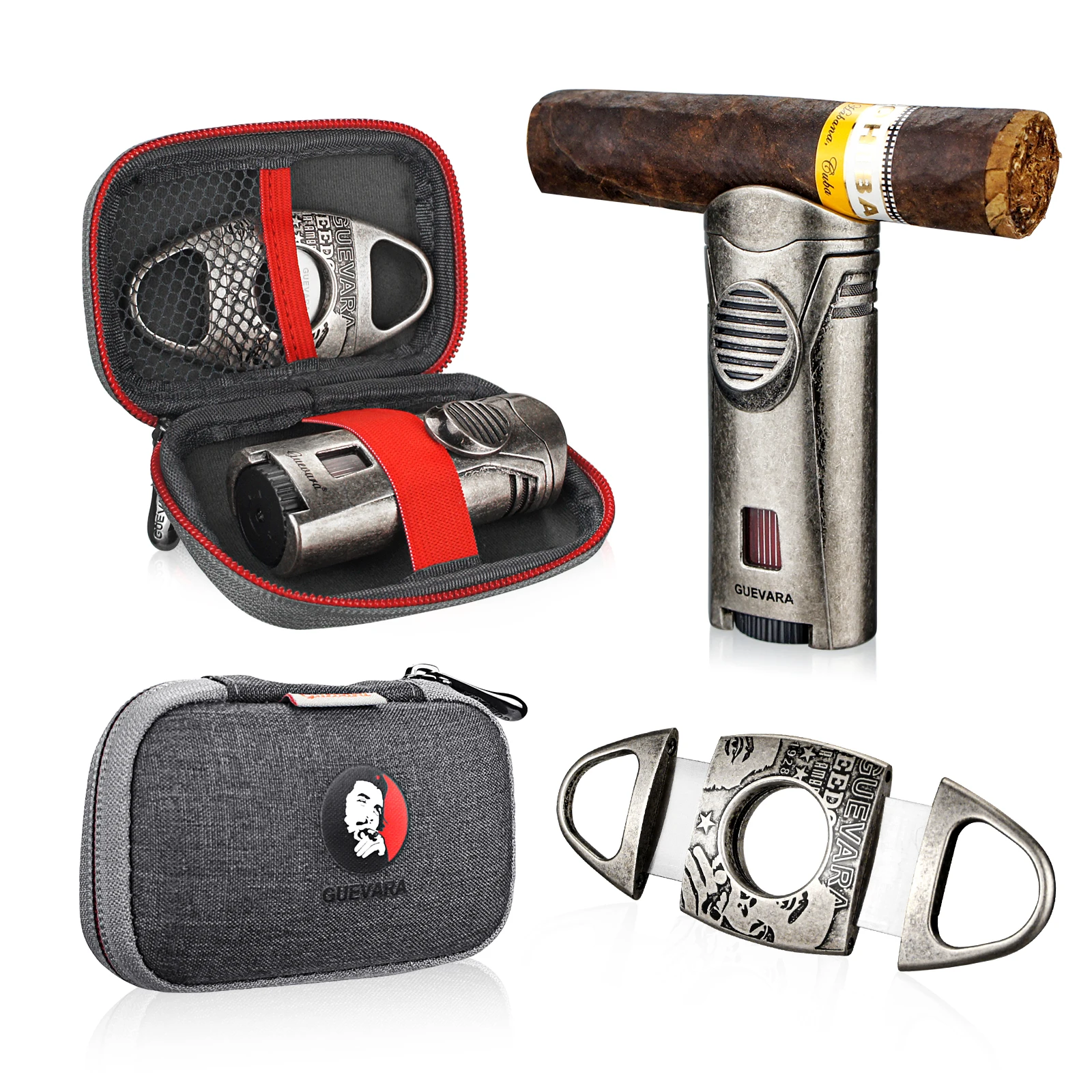 Windproof 1 Jet Flame Butane Cigar Cigarette Case Accessorie