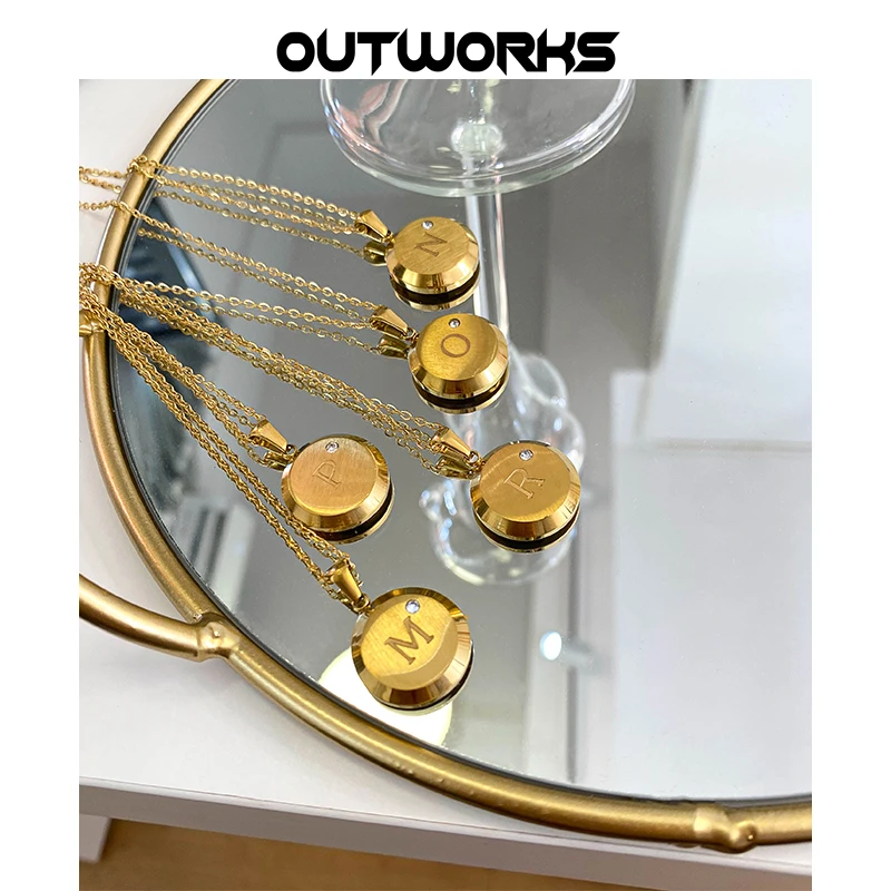 

Vintage Letter Titanium Steel 18K Gold Plated Necklace Temperament Fashion Clavicle Chain Necklace For Women Jewelry 2021 New