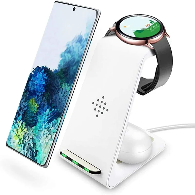 Беспроводная зарядная станция 3 в 1 для Samsung S20 Note 20 S10 Iphone 15 Вт подставка быстрой