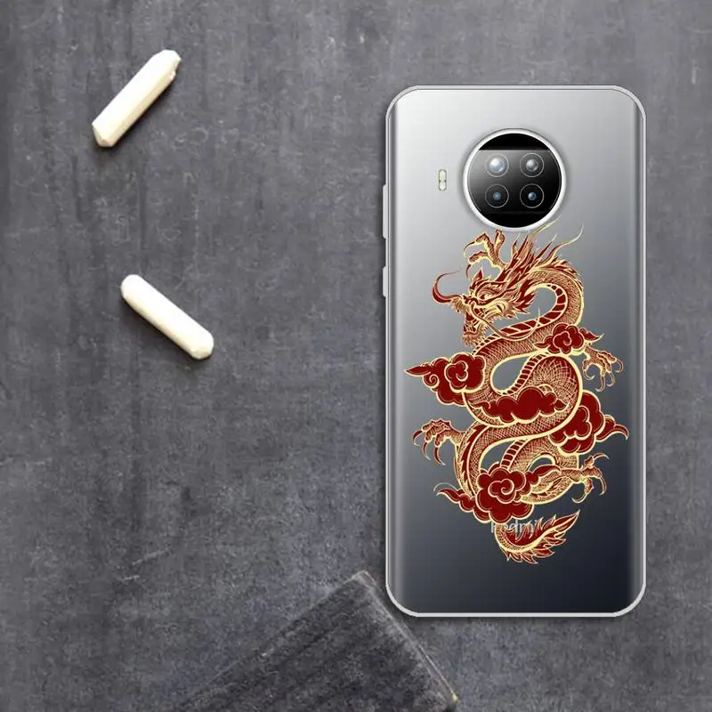 

Fashion Dragon Animal Pattern Phone Case Transparent for Xiaomi Redmi note 10 t 8 9 pro lite 11