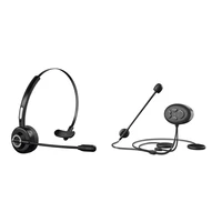 2 pcs bluetooth headphones with microphone wireless headset on ear noise canceling pc headset for cell phones tablet