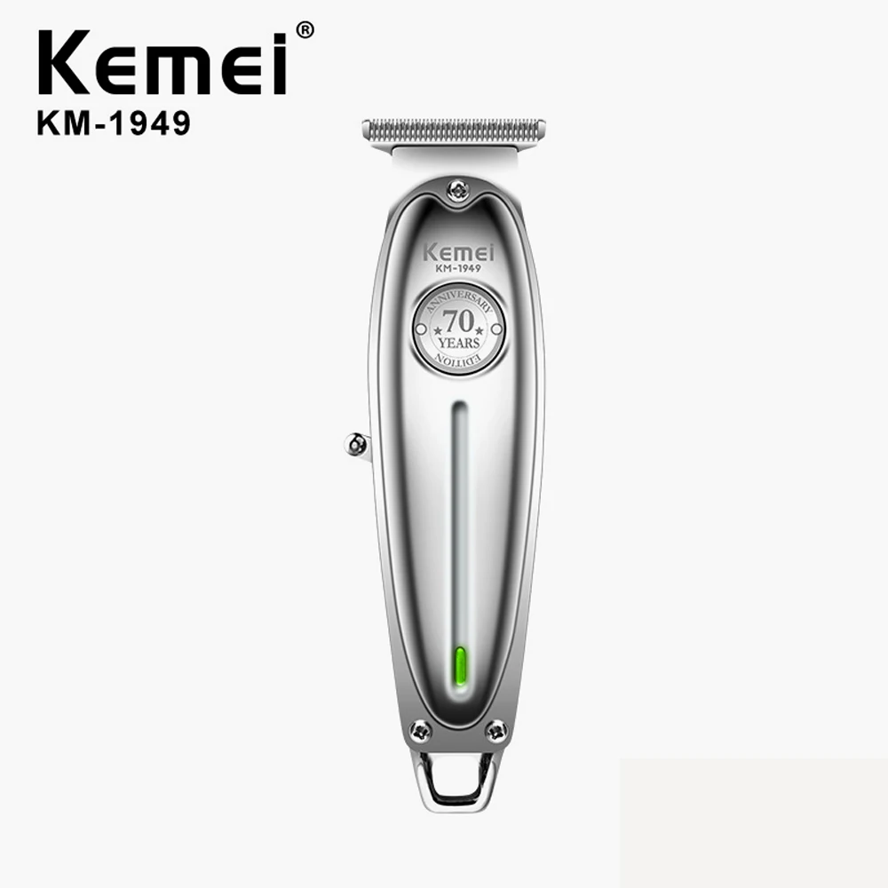 

Kemei Professional Hair Clipper All Metal Men Electric Cordless Hair Trimmer 0mm Baldheaded T Blade Haircut Machine KM-1949