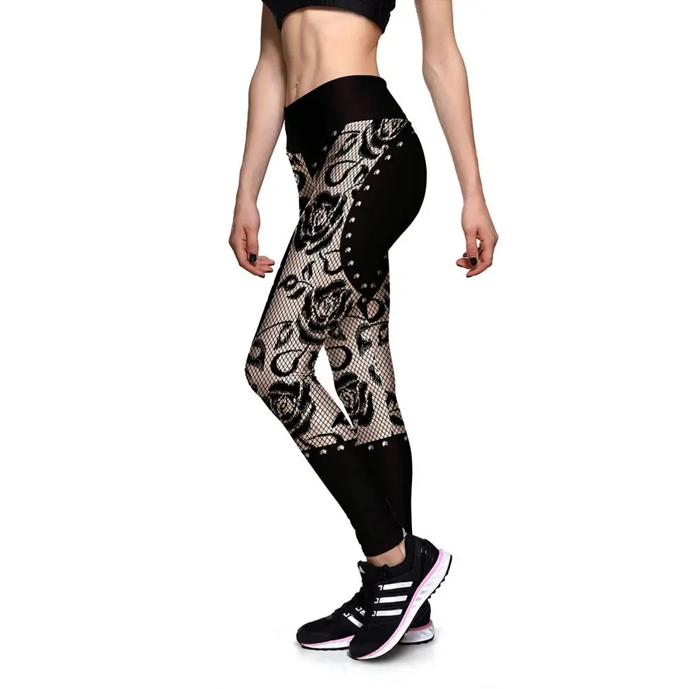 Эластичные женские леггинсы из полиэстера в стиле лотоса сексуальный стиль