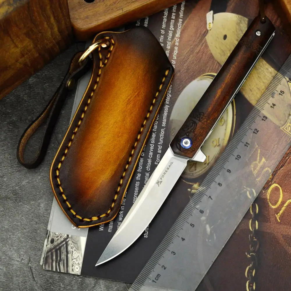 

Складной нож M390, легкая карманная ручка из порошковой стали и дерева, с футляром, для самообороны, охоты на открытом воздухе