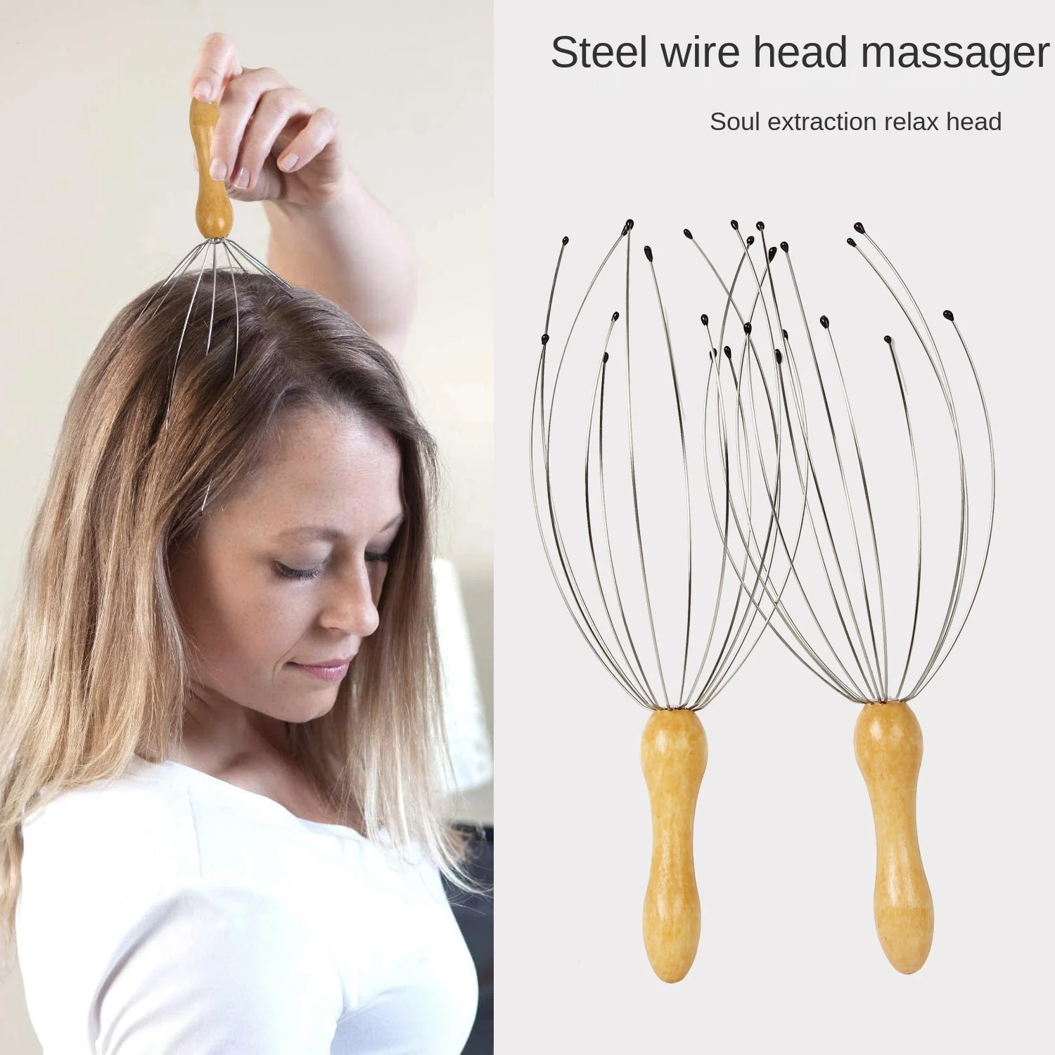 

Деревянный массажер, массаж головы осьминога, домашний ручной массажер, массаж головы, расслабление мышц и успокаивание здоровья