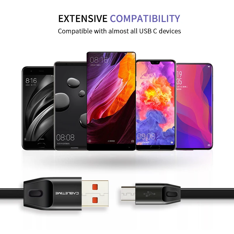 Кабель Micro USB Cabletime USB-кабель для Samsung Xiaomi Android USB-шнур 2 4 А зарядное устройство usb N150 |