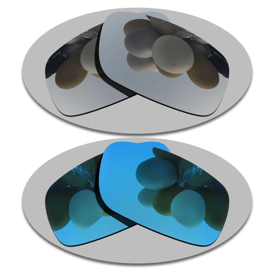 

Ice Blue & Silver Mirrored Polarized Replacement Lenses for Crankshaft Frame 100% UVA & UVB