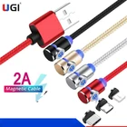 Магнитный кабель UGI L-образной формы для быстрой зарядки, кабель USB C Type C Micro USB для IOS, зарядный шнур, Плетеный игровой дизайн для Samsung HTC