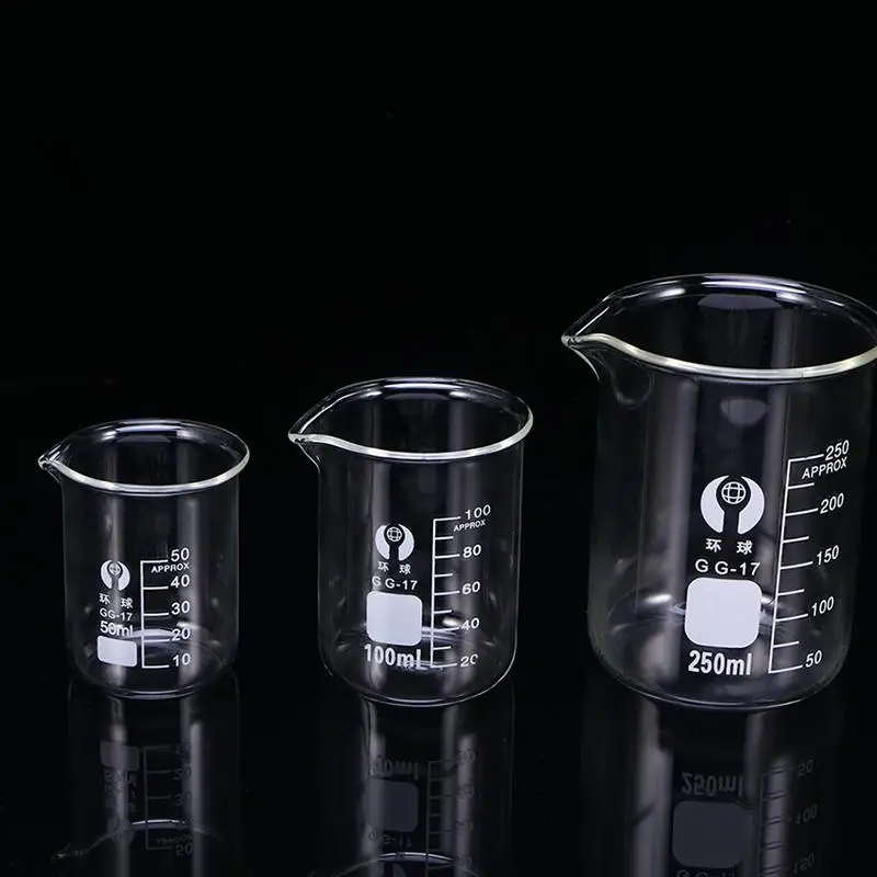 

10Pcs Glass Beakers Glass Graduated Measuring Cup Liquid Beaker for Laboratory
