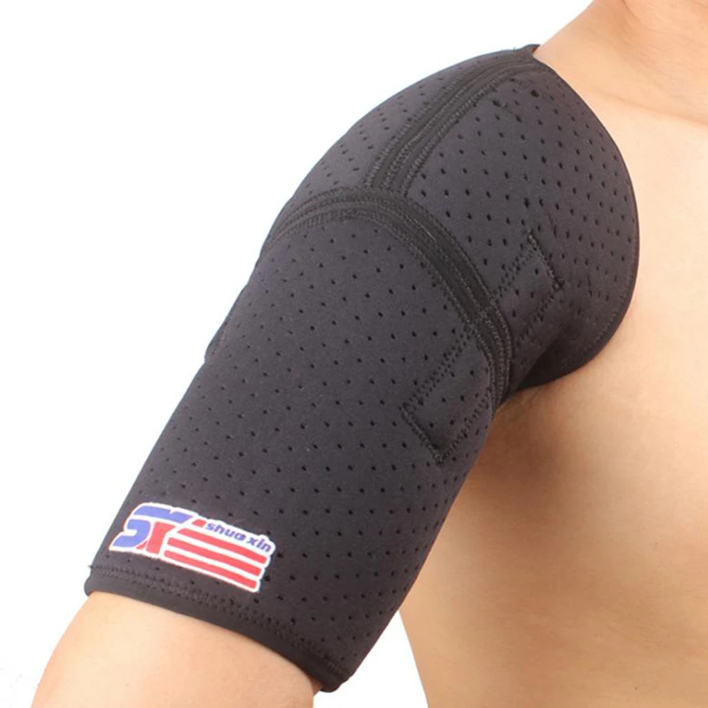 

Double Shoulder Support Brace Protector Shoulder Guards Strap Black