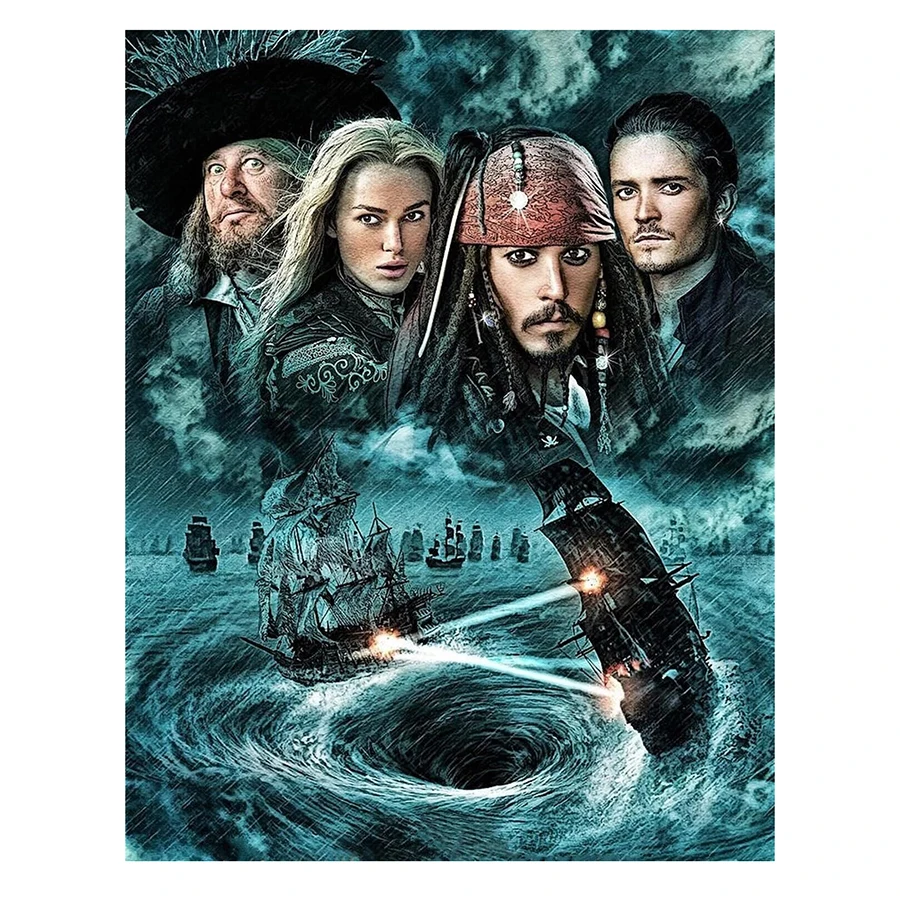 Diy 5D Caribbean Pirates Ship Sea Ocean Full Diamond Painting Cross Stitch Kits Art Scenic 3D Paint By Diamonds | Дом и сад