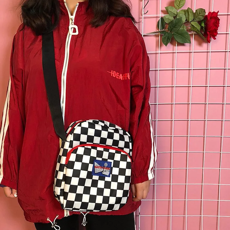 Youda новая пара Chessboard через плечо модный уличный стиль хип хоп сумки на унисекс