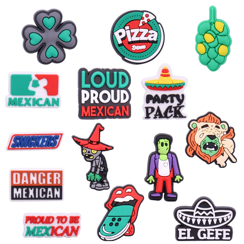 

14PCS PVC Cute Cartoon Fridge Magnetic Sticker Fruit Lips Danger Mexican Pizza Demo Party Pack Lion Hat Refrigerator Magnets Toy