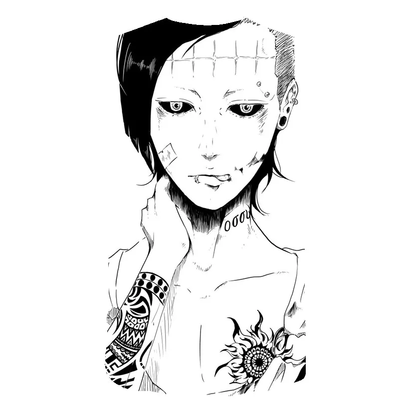 Летняя мужская футболка с аниме Tokyo Ghoul черно-белая принтом повседневные футболки