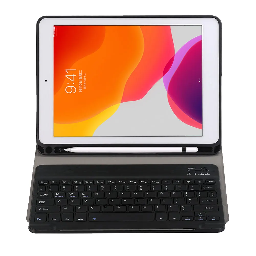 

Case For iPad 10.2 Keyboard Case With Pencil Holder For Apple iPad 7th Generation A2197 A2200 A2198 Funda PU Leather Stand Case