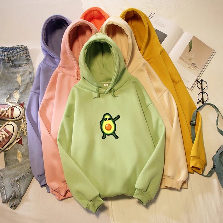 

Kpop Fashion Cool Avocado Vegan Graphic Hoodies for Women Harajuku Streetwear Oversized Sweatshirt Pullover Sudadera Mujer S-4XL