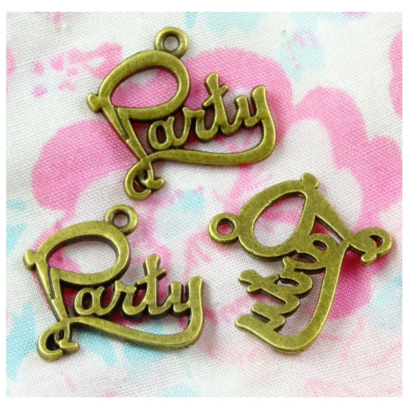 

60 шт. 18,5*20,5 мм античные бронзовые шармы для вечеринки Подвески для изготовления украшений вручную ювелирные аксессуары