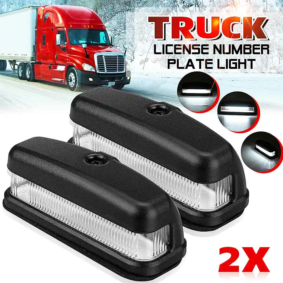 

1/2pc 12V 24V 6 LED Car Truck Number License Plate Light Rear Tail Light Waterproof for Trailer Bus Lorry