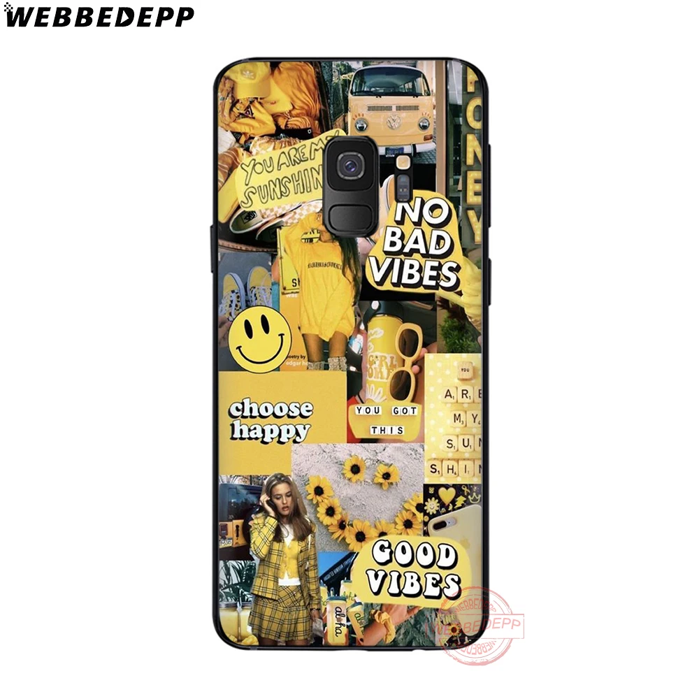 WEBBEDEPP Good Vibes мягкий чехол для телефона с изображением цветов Samsung S6 S7 край S8 S9 S10