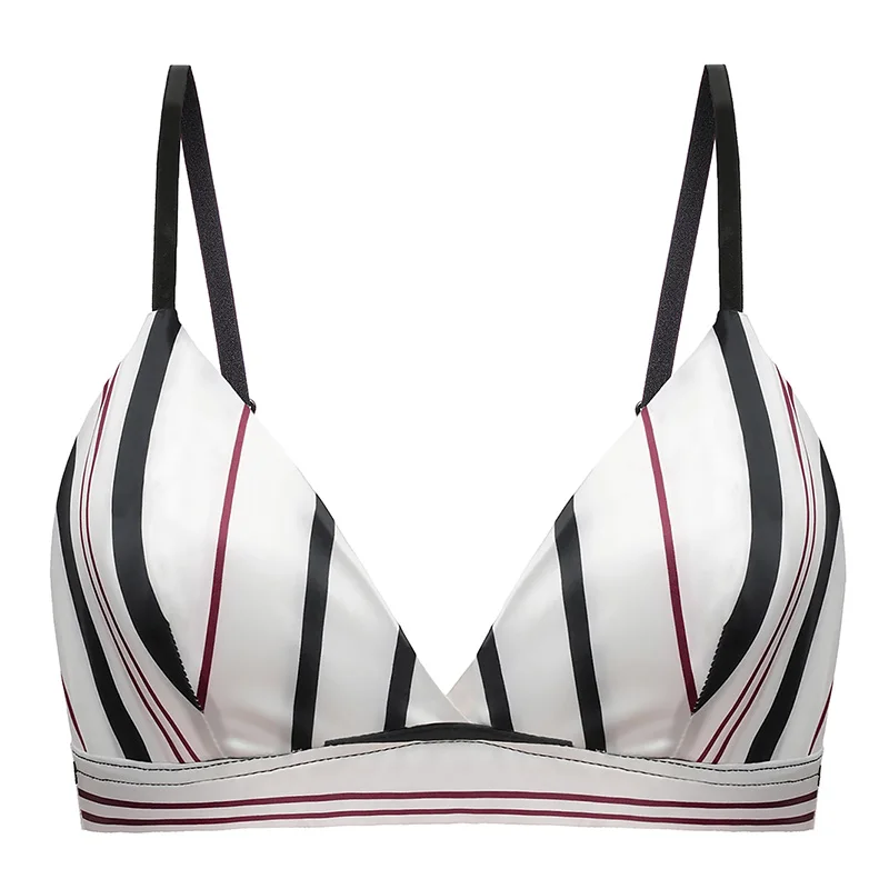TERMEZY женские атласные бюстгальтеры треугольная чашка полосатый бюстгальтер