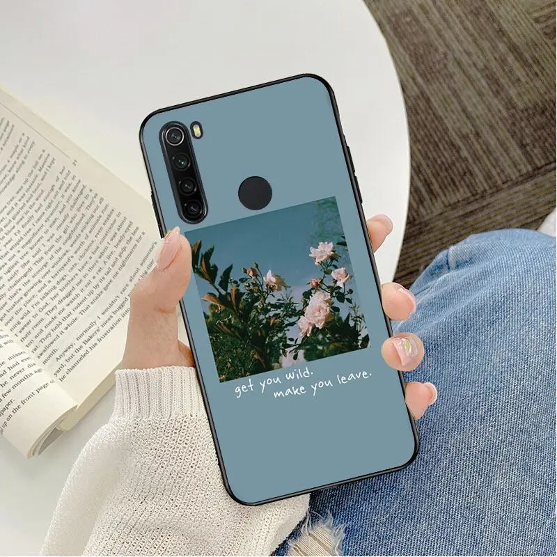 blue Pink Aesthetics songs lyrics Aesthetic Phone Case For Redmi 5 6 5plus 6Pro 6A S2 4X Redmi 7 7A Cover case Mobile Cover