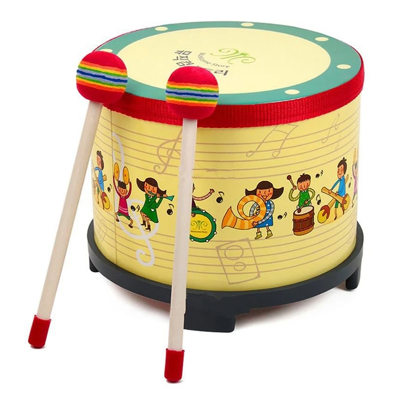 

Floor Drum Party Club Carnival Color Percussion Band with 2 Wooden Mallets Musical Drum Toys Gifts for Children