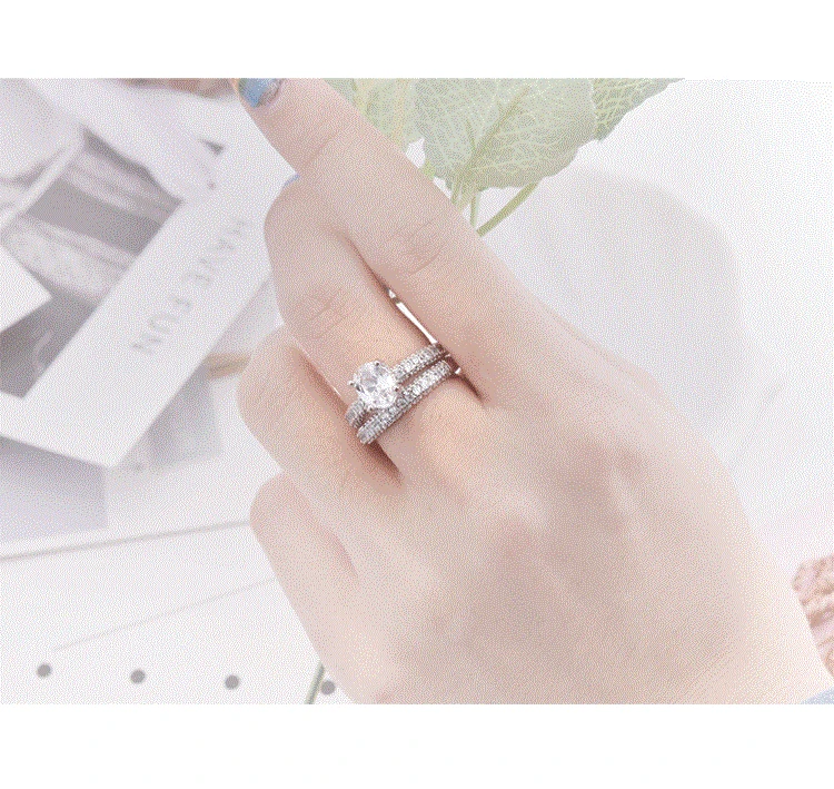 Кольцо из серебра 925 пробы с фианитом 2 цвета|Кольца| |