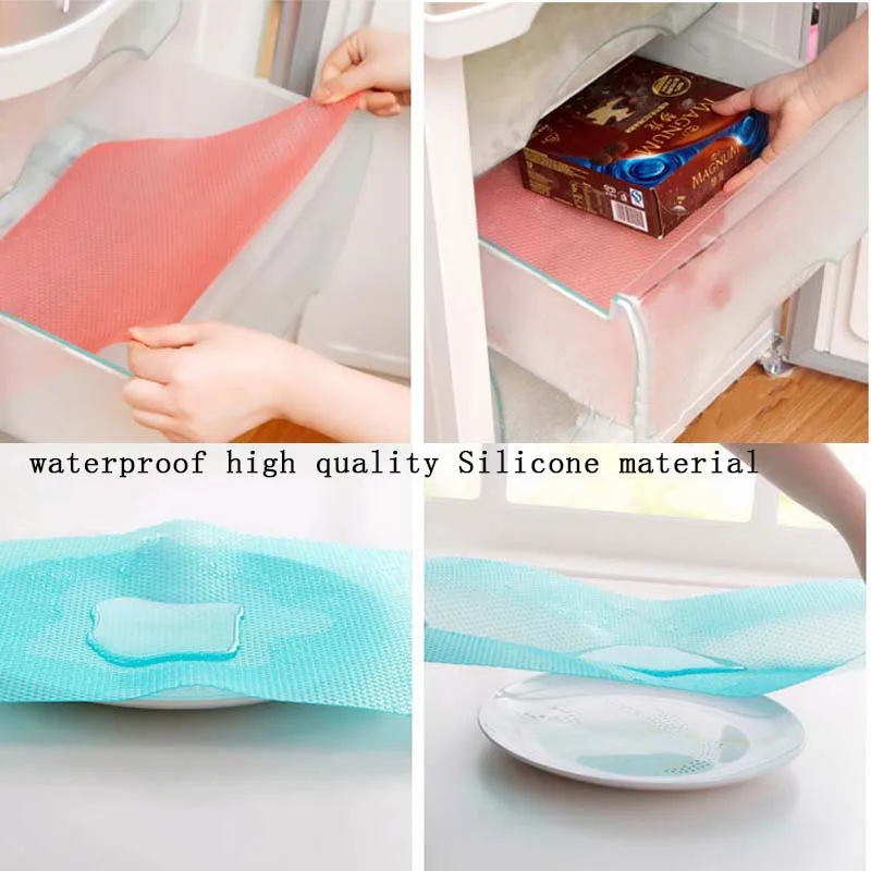 

1pc/4pcs Refrigerator Pad Antifouling Mildew Moisture Tailorable Pad EVA Non-Slip Refrigerator Mats Fridge Pads