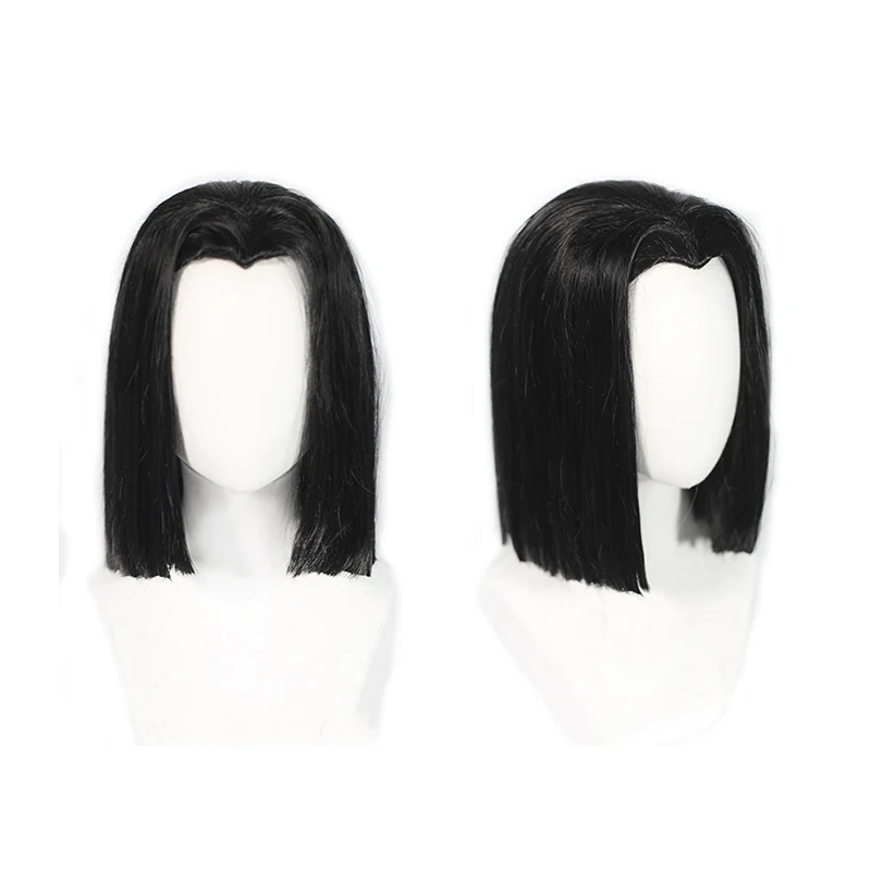 Термостойкие синтетические волосы для косплея черные короткие Хэллоуина +