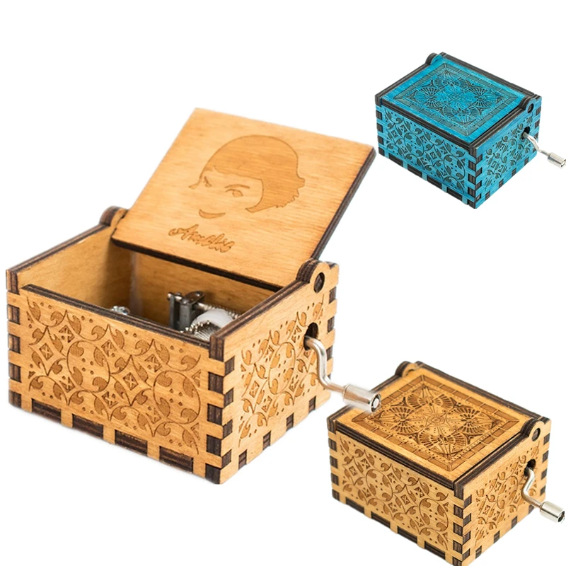 Тема Amelie деревянная музыкальная шкатулка ручной работы с гравировкой косплей |