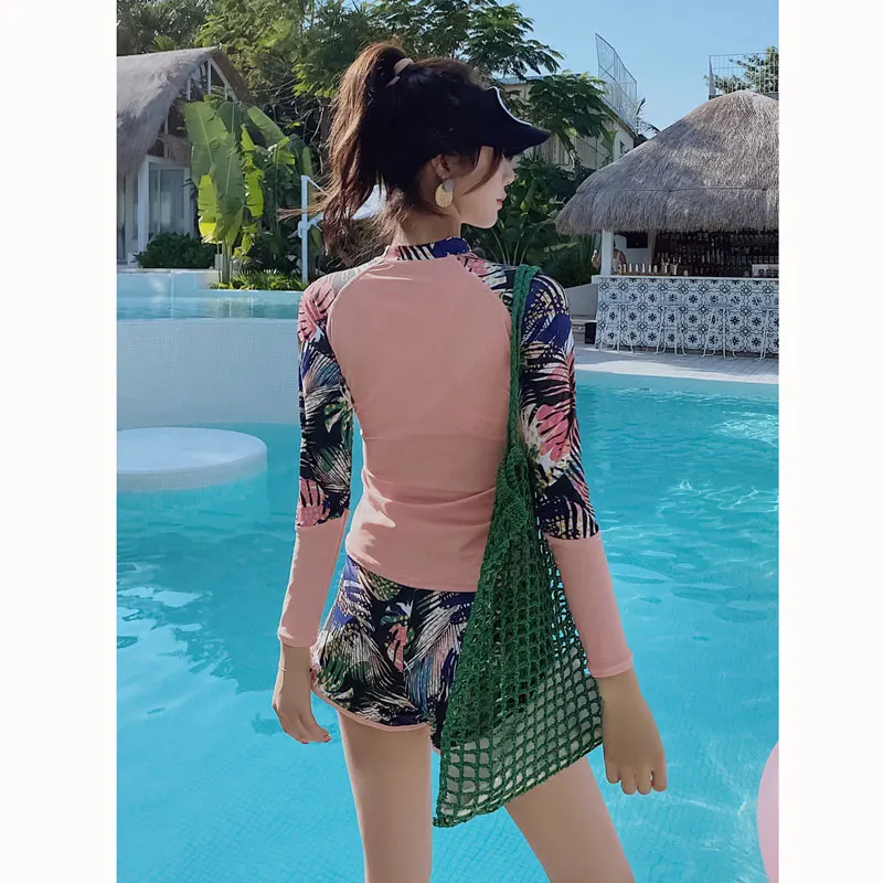 Костюм женский солнцезащитный Rashguard купальный костюм с длинным рукавом