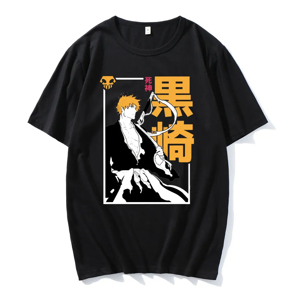 

Unique Style Ichigo Kurosaki Popular Go Out Travel Loose and Comfortable Unisex Climb Mountains Breathable Cotton T-shirt