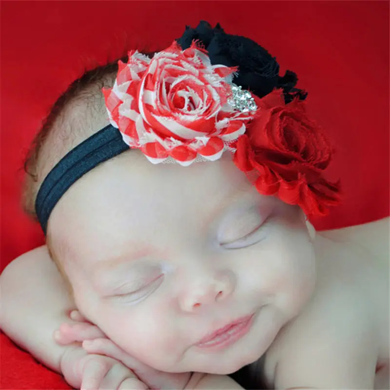 

1PCS 11.5x11.5cm shabby flower Elastic ribbon Head wear Hair Accessories 011