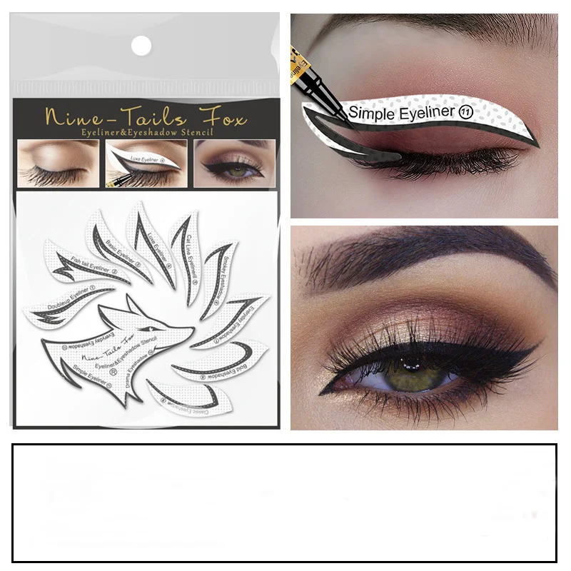 

12pcs Cat Smokey Eyeliner Stencil Eye Shadow Guide Makeup Simple Tool Set