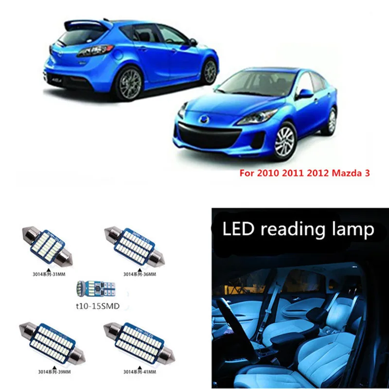 9Pcs Car LED Light Bulbs Interior Kit For Mazda 3 Sedan 2010 2011 2012 Map Dome Trunk Reading License Plate White | Автомобили и