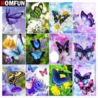 Картина HOMFUN с алмазной вышивкой бабочка, алмазная живопись, полный квадратный фотографический Декор