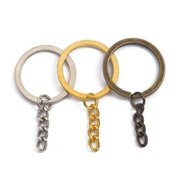 new 10pcs key chain key ring keychain brass rhodium gold 20mm long round split keyrings keychain jewelry making wholesale diy