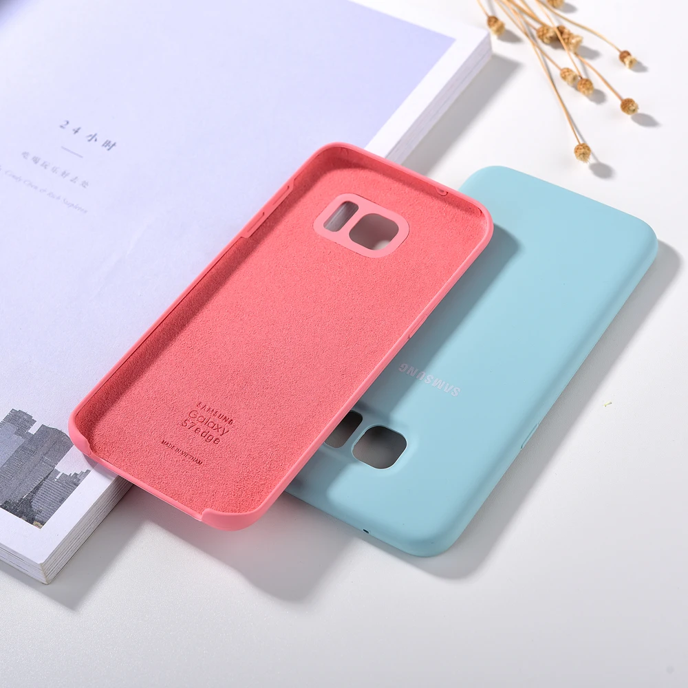 Original Samsung S7 edge Liquid Silicone Case Soft-Touch Silky Finish Protective Cover For Galaxy EDGE S7edge | Мобильные телефоны
