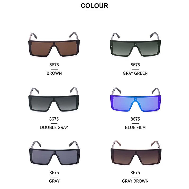 

2021 New luxury jewelry design one big glasses ladies conjoined fashion sunglasses women's fashion personality ditaeds UV400