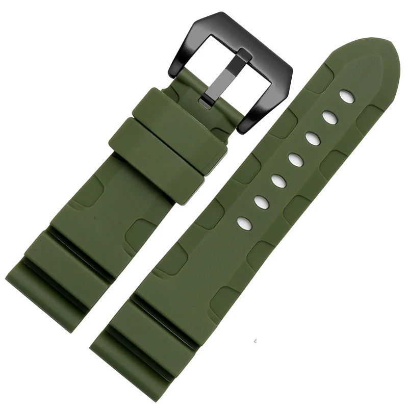 Silicone Rubber watchband for PAM  wristband sport strap 24mm 26mm bracelet waterproof black  orange brown green  Accessories