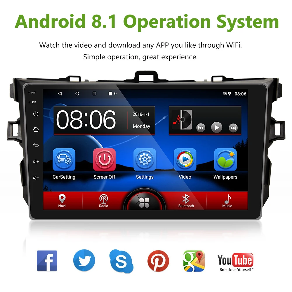 Camecho Android 9. 0 2.5D автомобильное радио 9 &quotBluetooth GPS мультимедийный плеер для 8 1 2006 2007