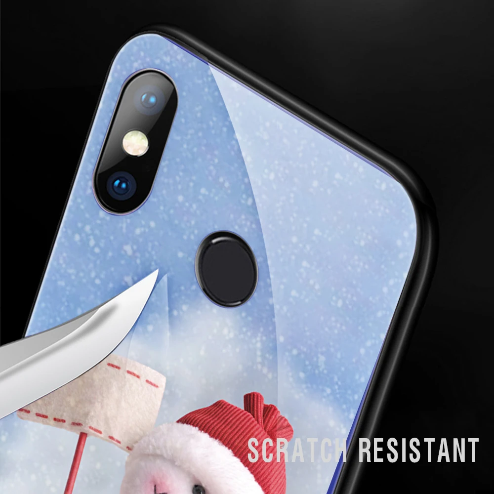 Рождество закаленное Стекло Чехлы для Xiaomi mi Red mi S2 Примечание 7 5 6 K20 Pro CC9e CC9 8 9 SE Lite Explorer A2 6X 6A 7A mi x 2S 3 Чехол