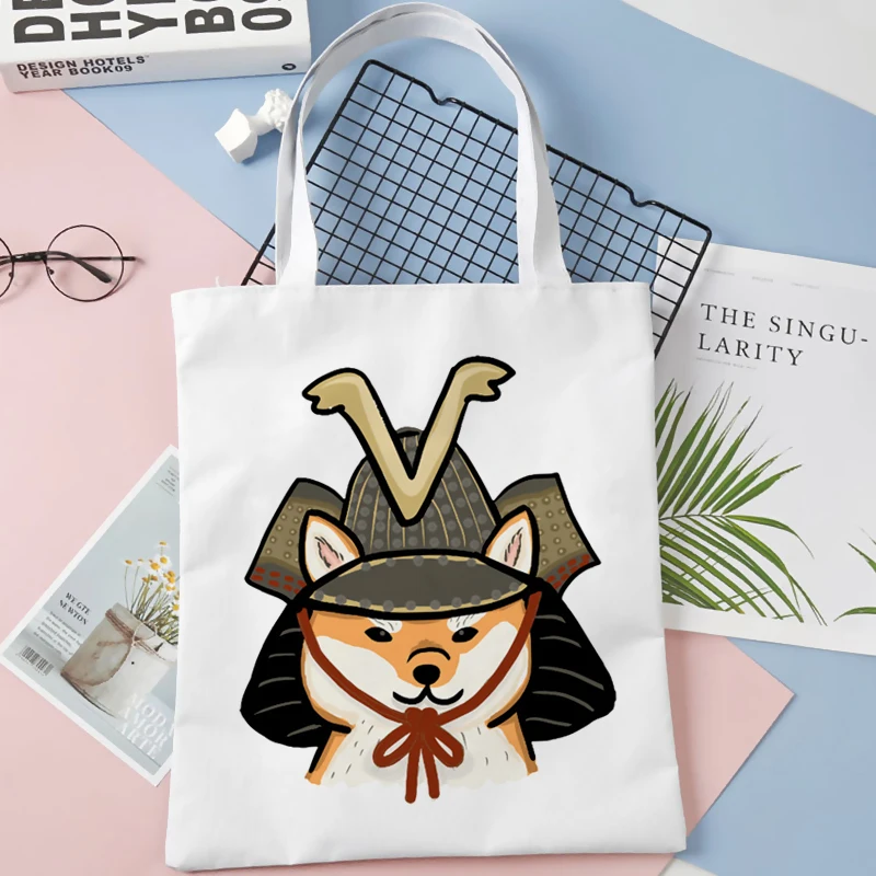 

Shiba Inu shopping bag eco recycle bag handbag tote cotton shopper bag string woven bolsas reutilizables jute sac toile
