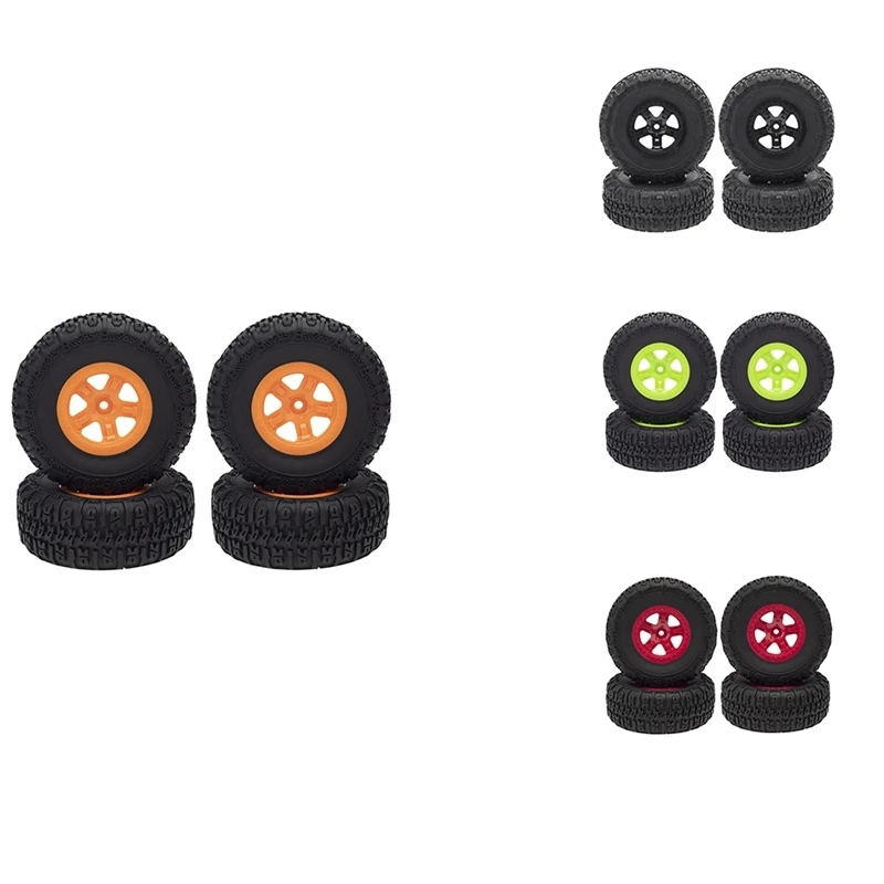 4Pcs Short Course Tires& Wheel Rims for 1/10 RC Terrain Truck Traxxas Slash VKAR 10SC Car Parts | Игрушки и хобби